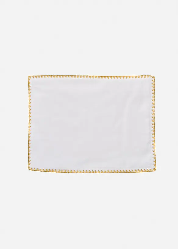 Lot de 2 sets de table en coton avec liseré doré, bonprix