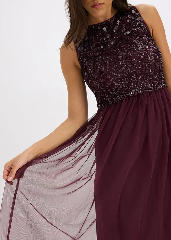 Robe longue avec haut brodé de sequins, bonprix