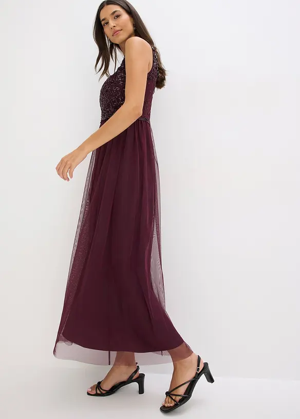 Robe longue avec haut brodé de sequins, bonprix