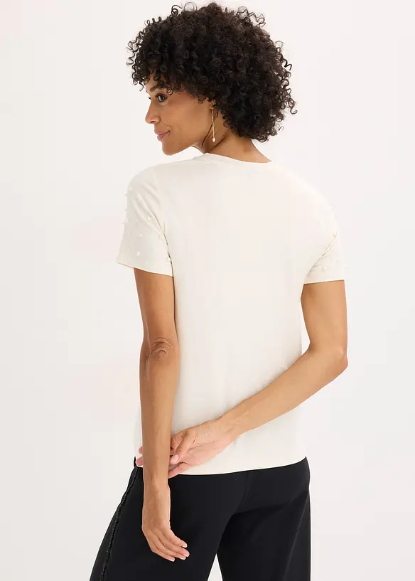 T-shirt avec perles, bonprix