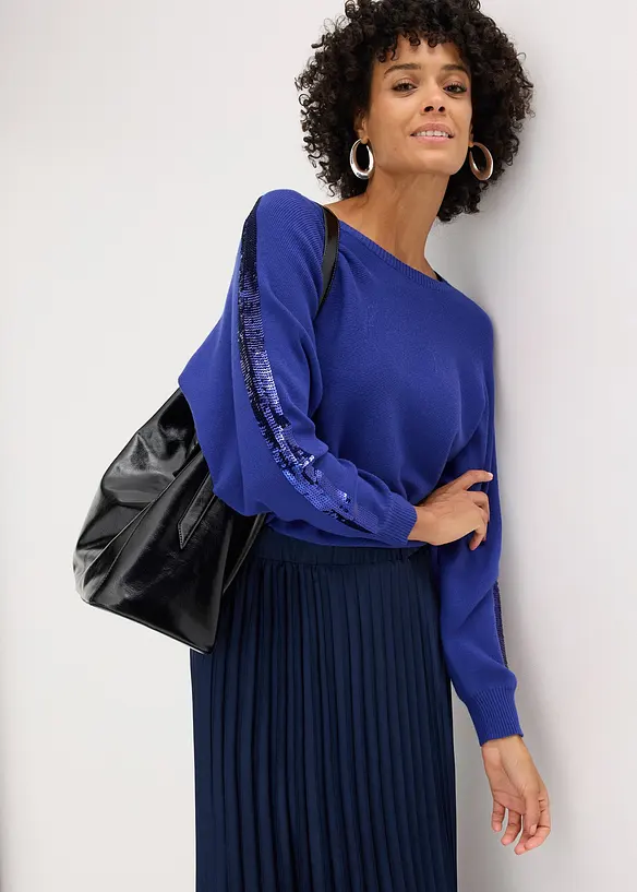 Pull en fine maille &agrave; sequins, bonprix