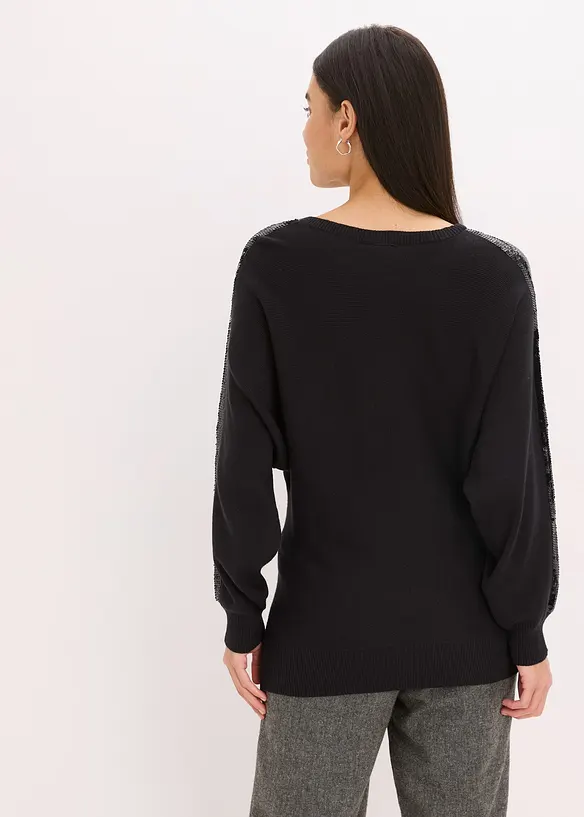 Pull en fine maille à sequins, bonprix