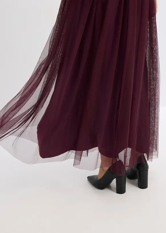 Robe de soirée en tulle avec haut brodé de sequins, bonprix