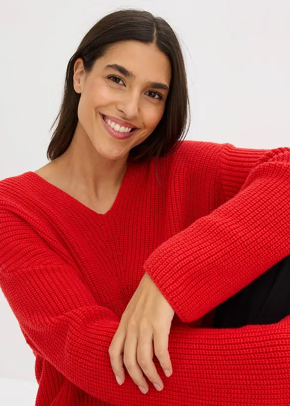 Pull oversize en laine m&eacute;lang&eacute;e, bonprix
