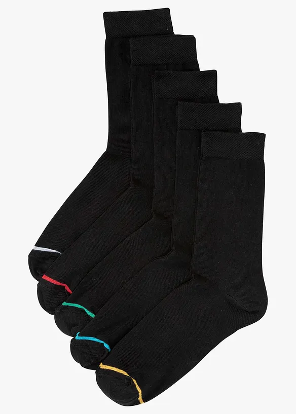 Lot de 5 paires de chaussettes en coton majoritaire, bonprix
