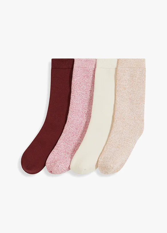 Lot de 4 paires de chaussettes coton et éponge thermique, bonprix