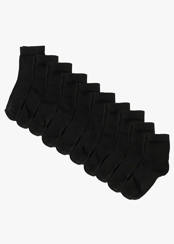 Lot de 10 paires de chaussettes courtes coton, bonprix