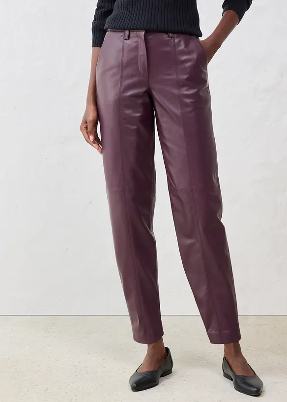 Pantalon en cuir d’agneau nappa, bonprix