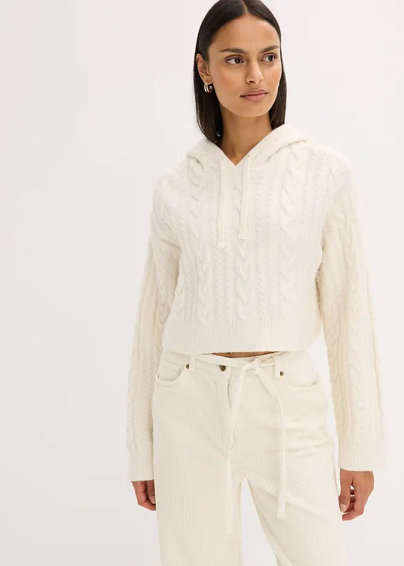 Pull en grosse maille avec capuche, bonprix