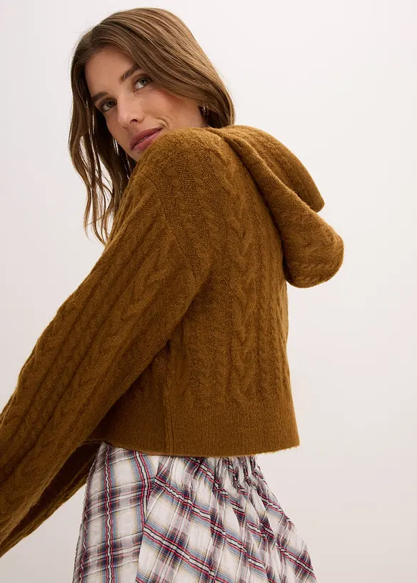 Pull en grosse maille avec capuche, bonprix