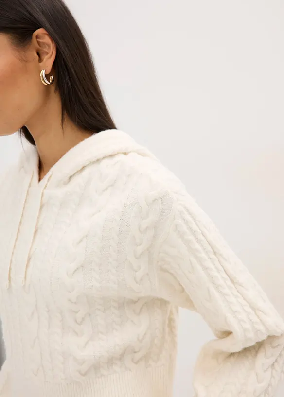 Pull en grosse maille avec capuche, bonprix