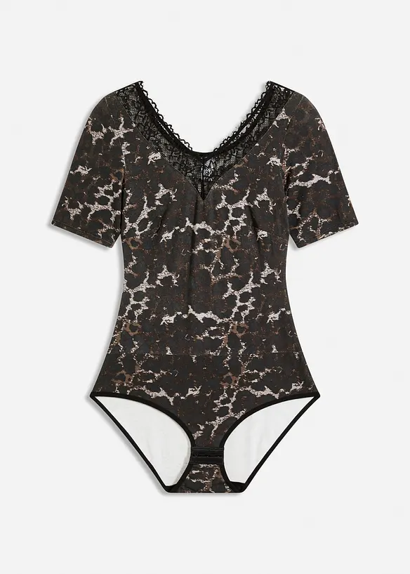 Body manches courtes en modal et dentelle, bonprix