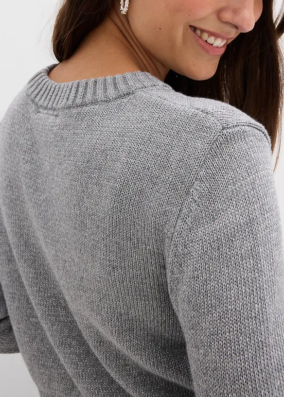 Ensemble de grossesse pull et jupe en coton avec fil brillant, bonprix