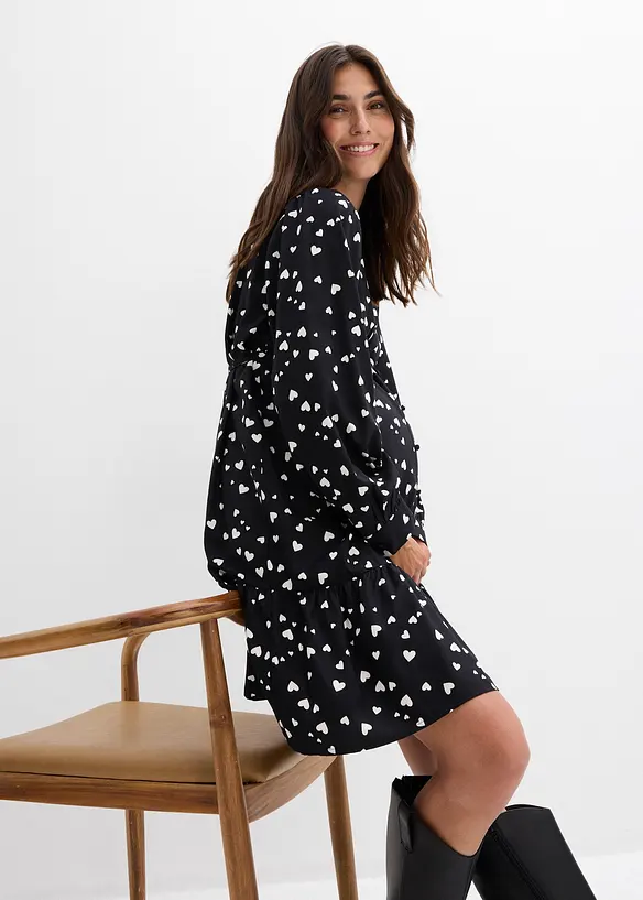 Robe de grossesse et d’allaitement 100% viscose à imprimé cœurs, bonprix