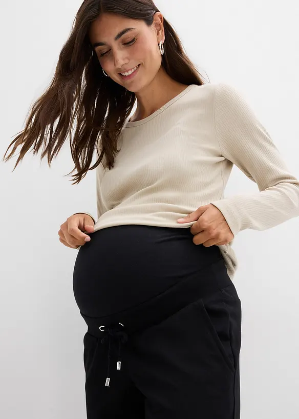 Pantalon de grossesse à taille élastiquée en jersey milano, bonprix