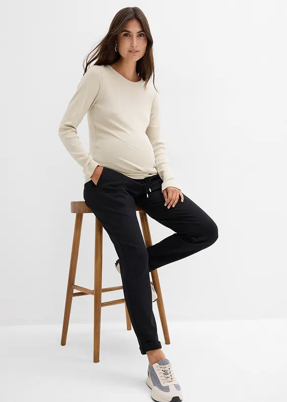 Pantalon de grossesse à taille élastiquée en jersey milano, bonprix