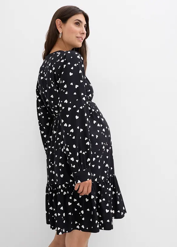 Robe de grossesse et d’allaitement 100% viscose à imprimé cœurs, bonprix