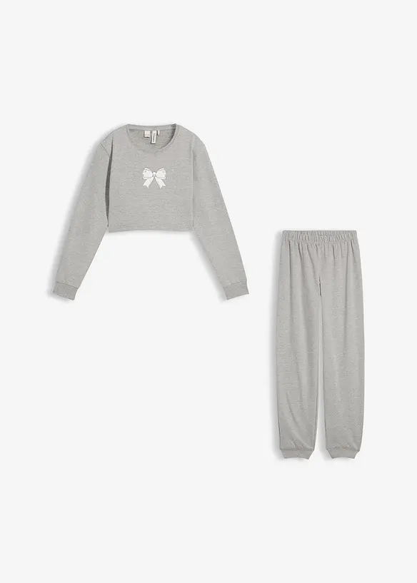 Ensemble d’intérieur en coton mélangé avec un sweat court, bonprix