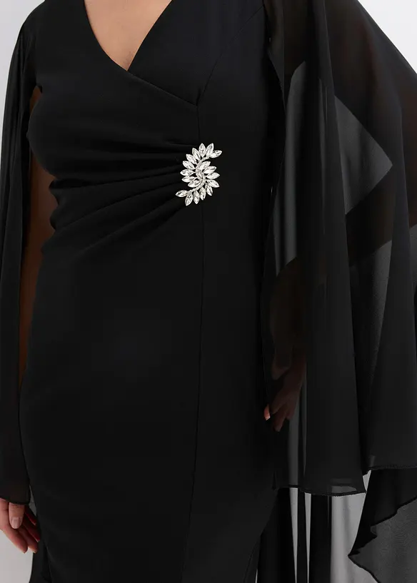 Robe courte avec cape en mousseline, bonprix