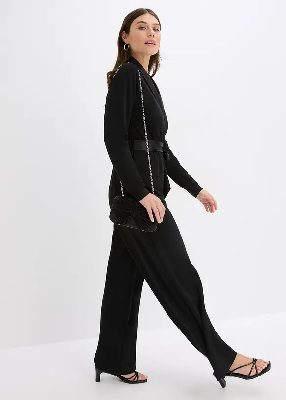 Combinaison en crêpe texturé avec empiècement en satin, bonprix