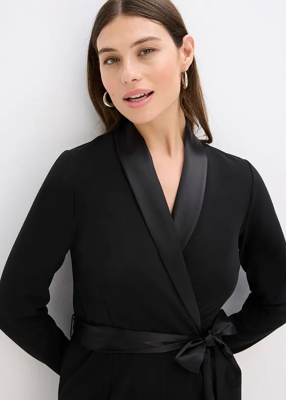 Combinaison en crêpe texturé avec empiècement en satin, bonprix