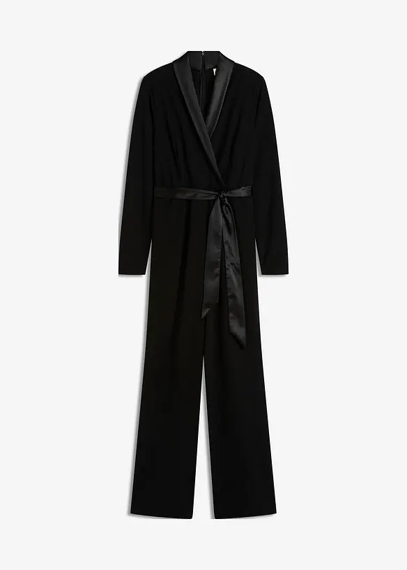 Combinaison en crêpe texturé avec empiècement en satin, bonprix