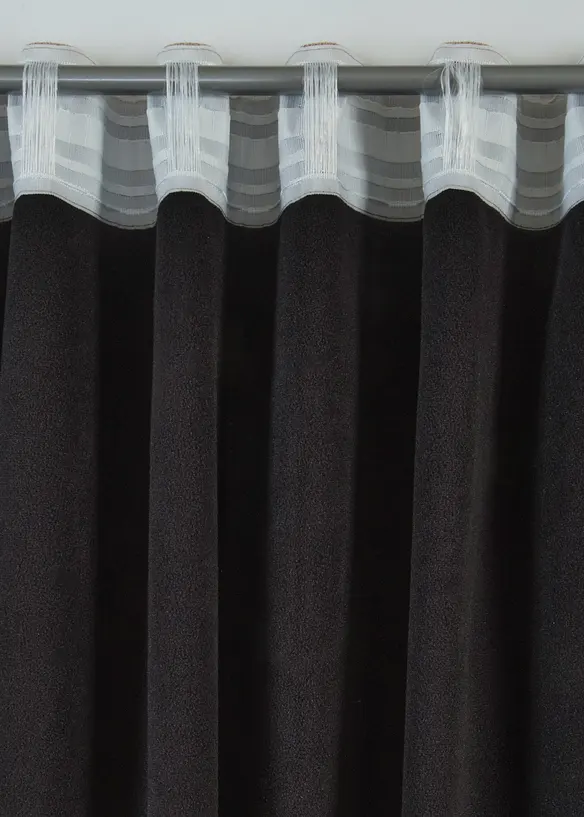 Rideau thermique avec verso en polaire noire (1 pce), bonprix