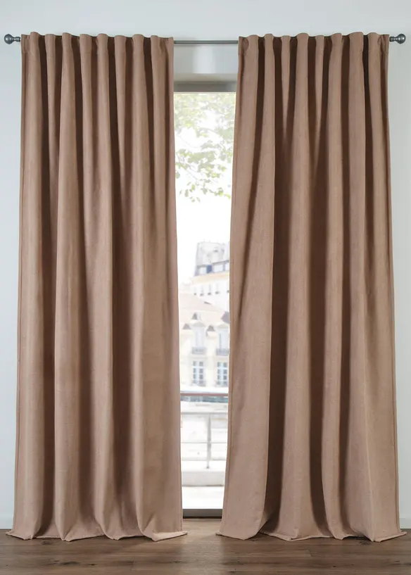 Rideau thermique avec verso en polaire noire (1 pce), bonprix