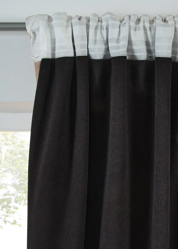 Rideau thermique avec verso en polaire noire (1 pce), bonprix