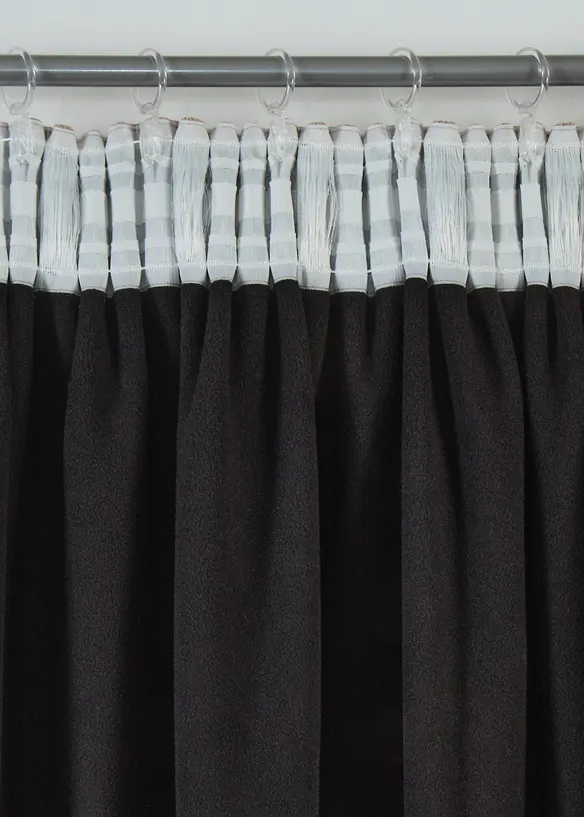 Rideau thermique avec verso en polaire noire (1 pce), bonprix