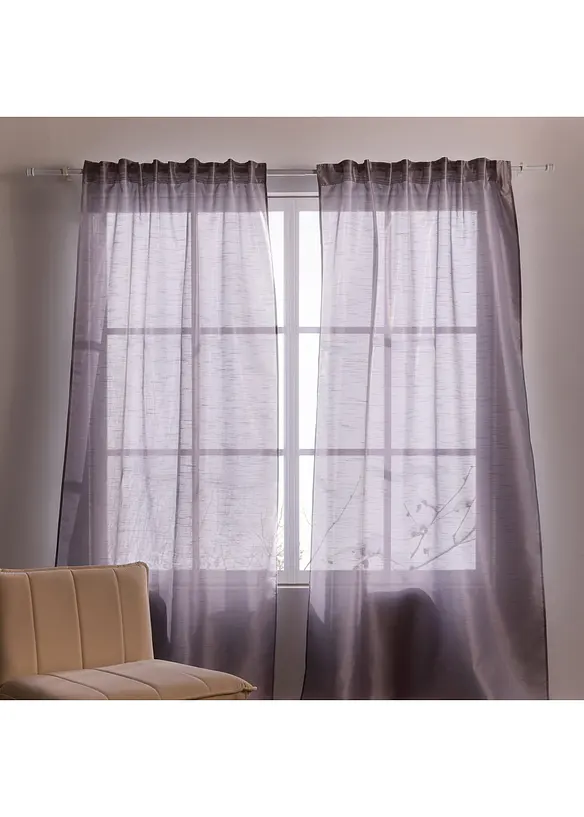 Rideau l&eacute;g&egrave;rement brillant, aussi en extra long (1&nbsp;pce), bonprix