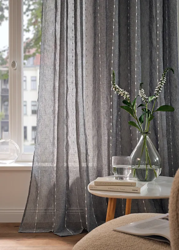 Rideau à rayures tissées (1 pce), bonprix