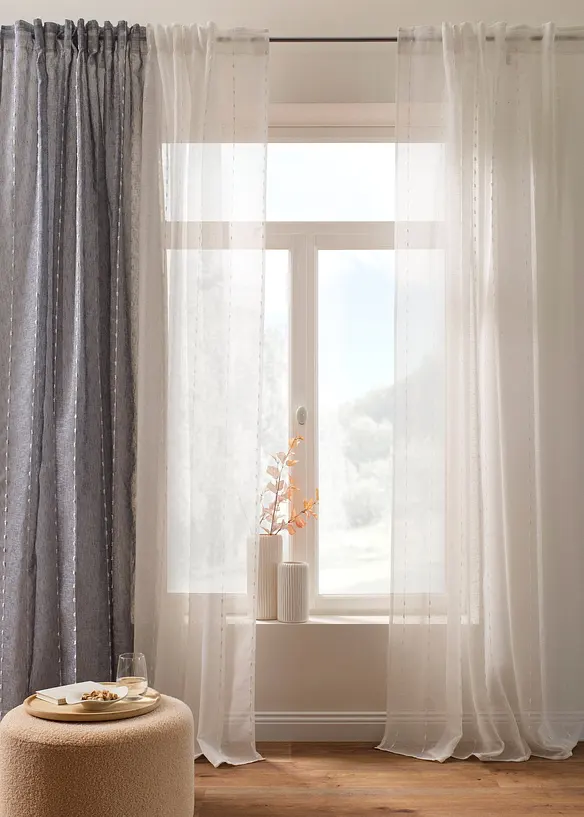 Rideau à rayures tissées (1 pce), bonprix