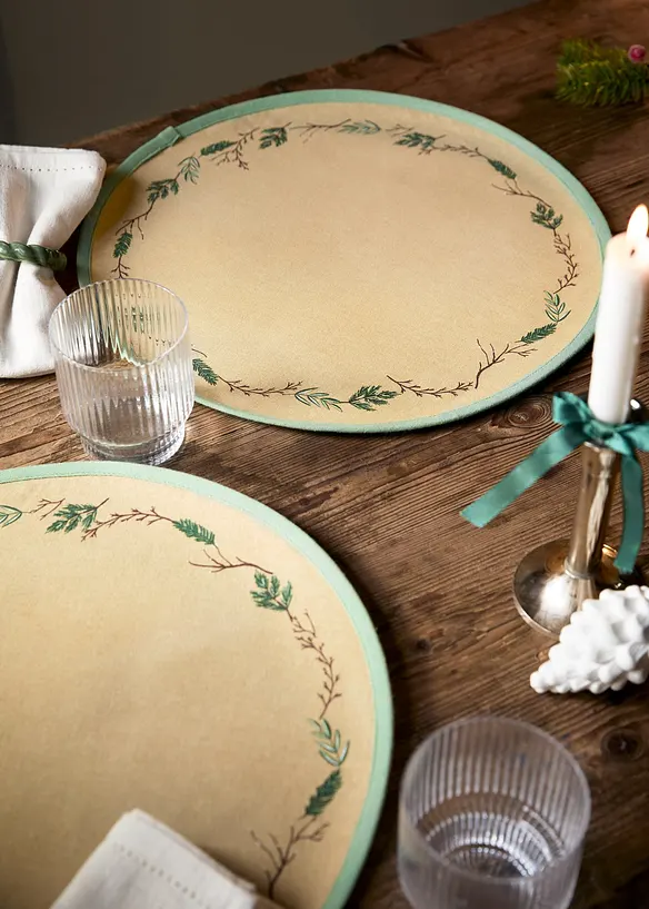 Lot de 2 sets de table en coton, bonprix