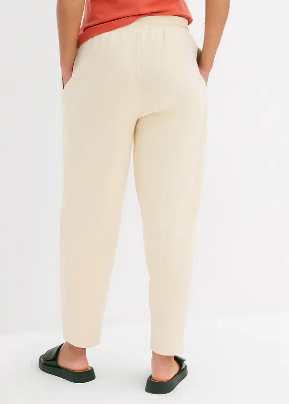 Pantalon barrel en molleton 100% coton, bonprix