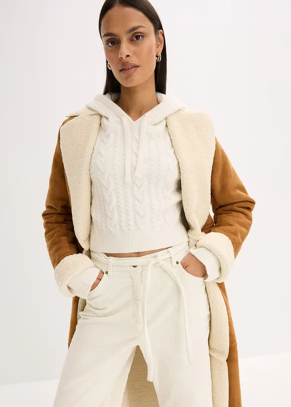 Pull en grosse maille avec capuche, bonprix