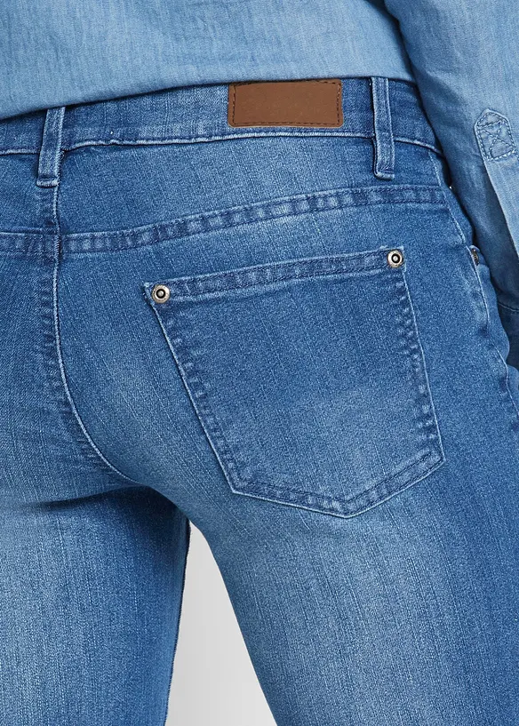 Jean bootcut taille mi-haute, extensible, bonprix