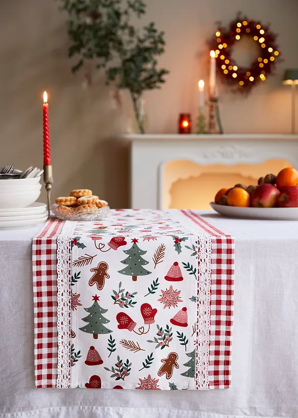 Chemin de table avec imprimé Noël, bonprix