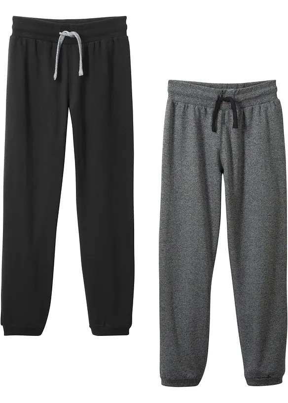 Lot de 2 pantalons de jogging 100% coton, bonprix