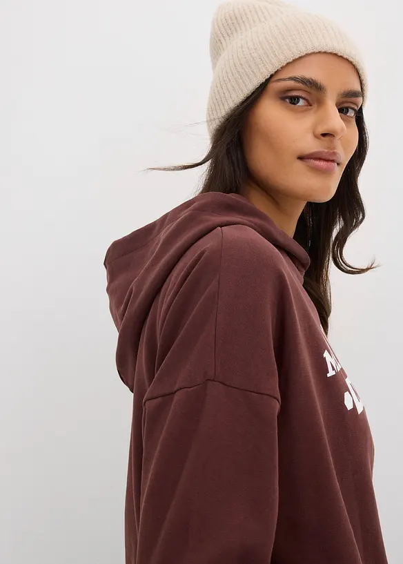 Sweat oversize à capuche 100% coton, bonprix