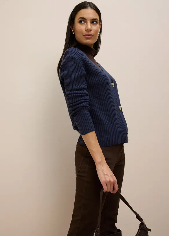 Gilet en maille côtelée, bonprix