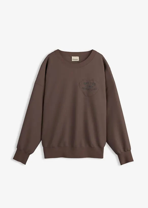 Sweat oversize doux en coton mélangé, bonprix