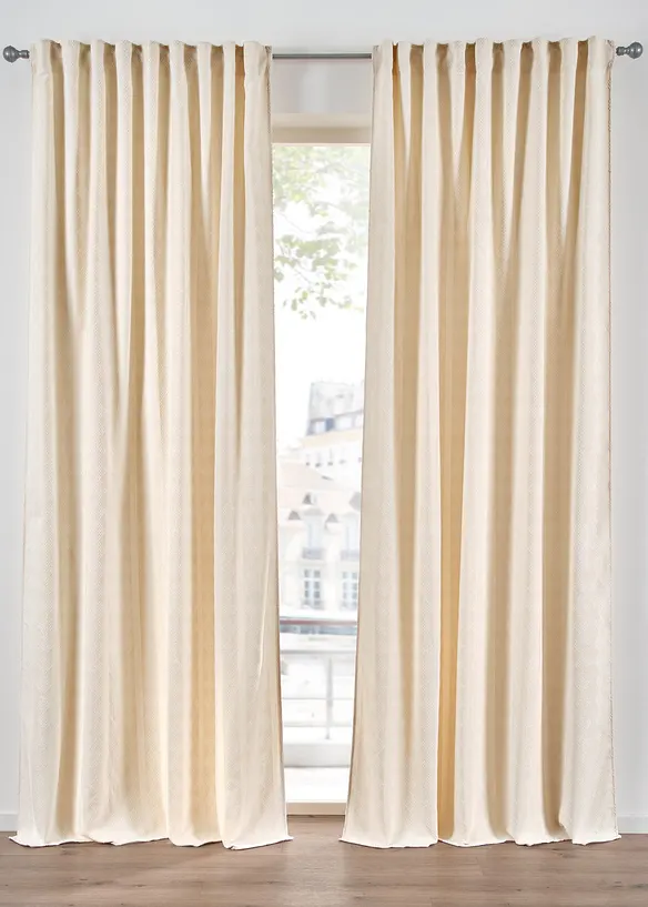 Rideau opaque en velours chenille doux (1 pce), bonprix