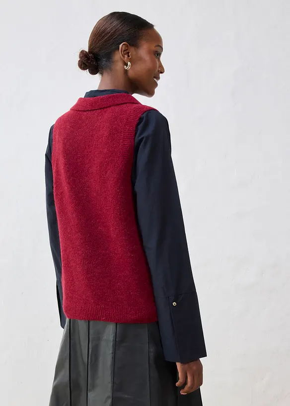 Pull sans manches en laine et alpaga, bonprix