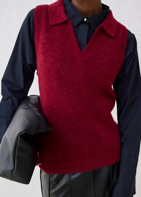 Pull sans manches en laine et alpaga, bonprix