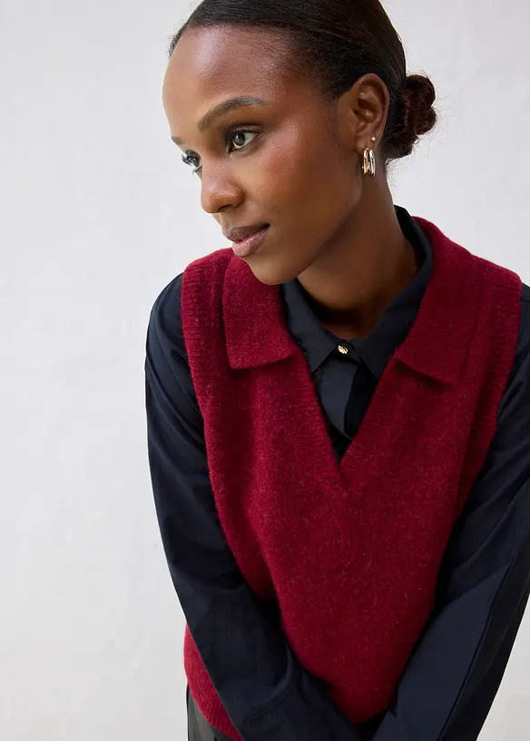 Pull sans manches en laine et alpaga, bonprix