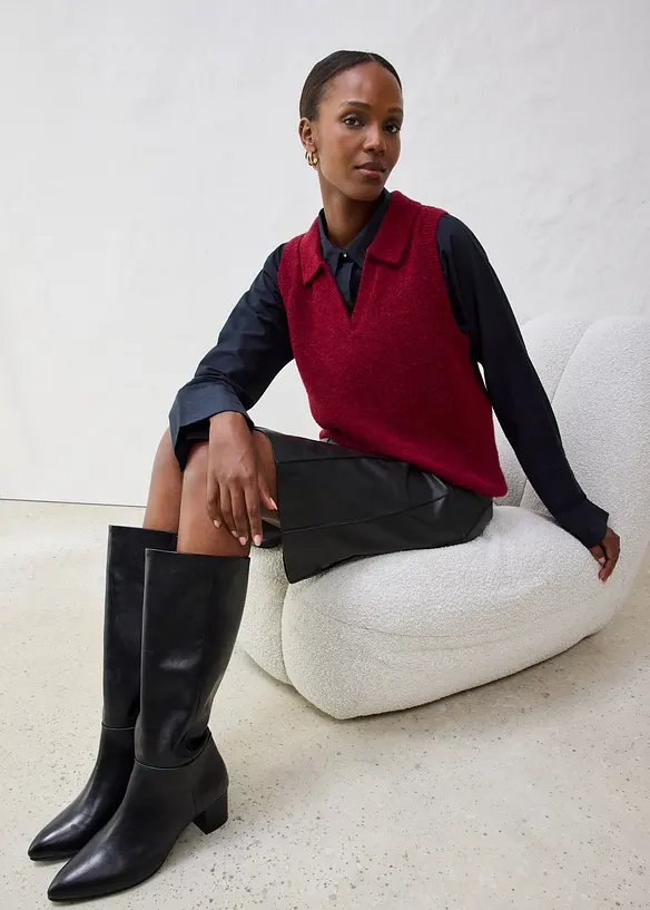 Pull sans manches en laine et alpaga, bonprix