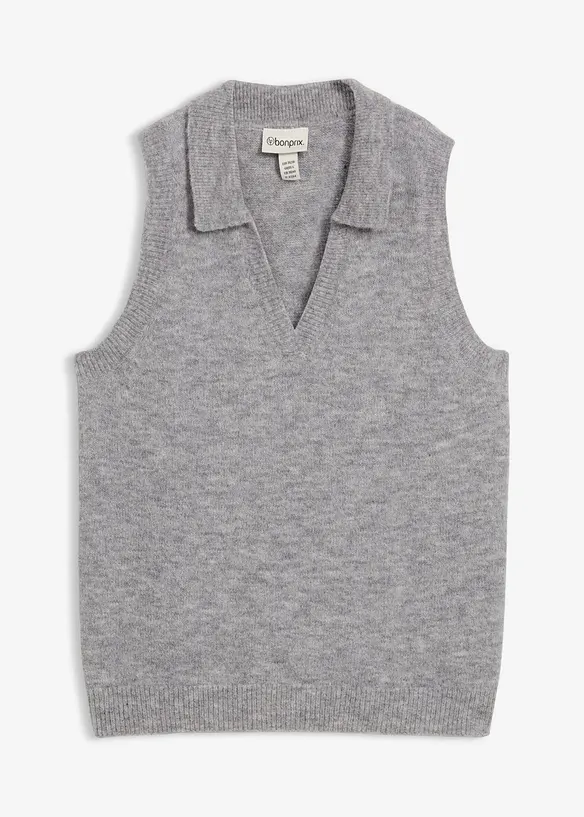 Pull sans manches en laine et alpaga, bonprix