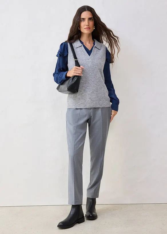 Pull sans manches en laine et alpaga, bonprix