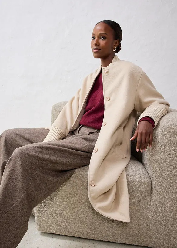 Manteau à empiècement en maille, bonprix